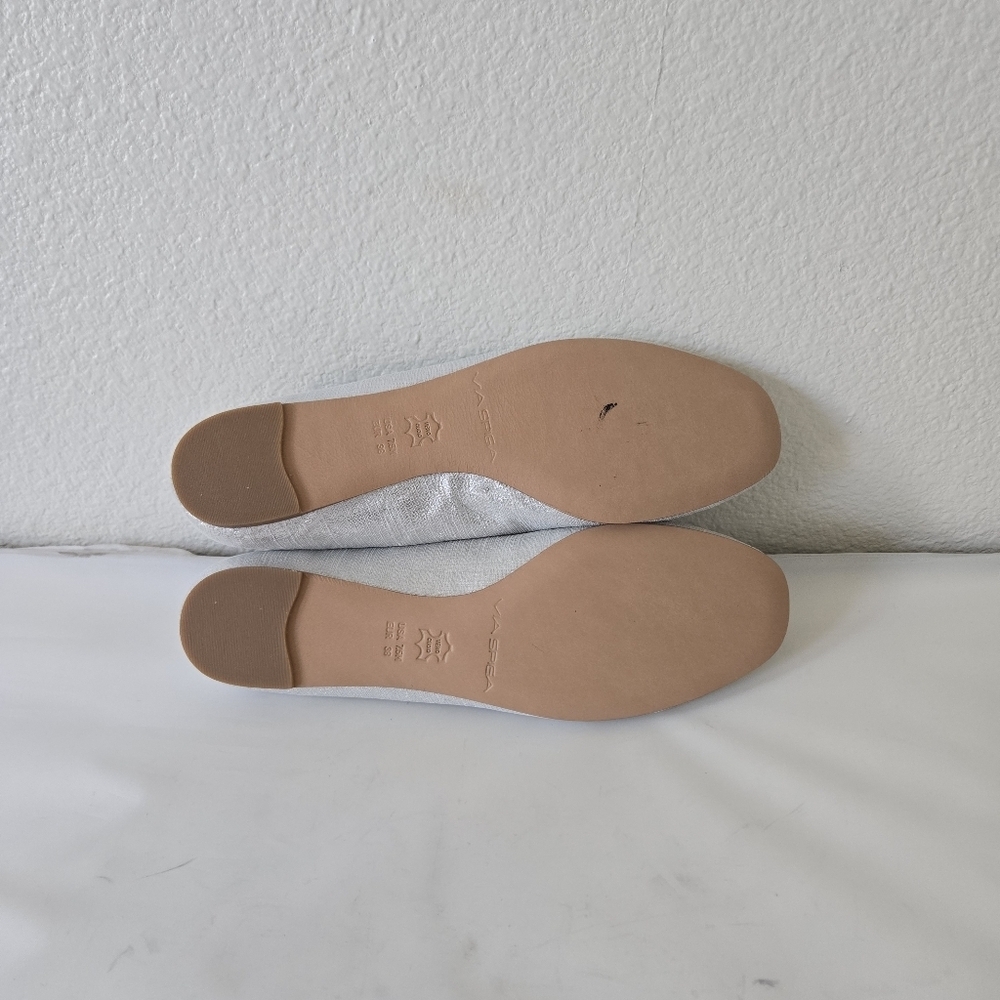 Via Spiga Lilac Sulver Ballet Flats Linen Leather Round Toe Classic size 7.5 - Picture 9 of 13